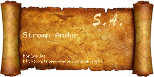 Stromp Andor névjegykártya